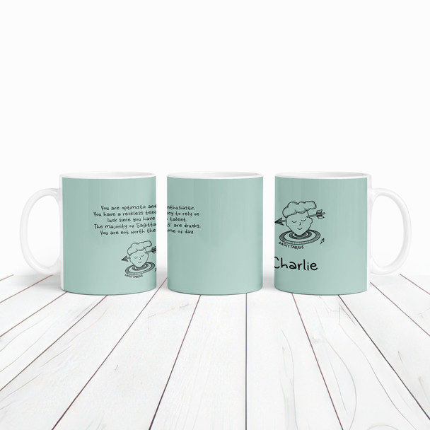 Sagittarius Funny Zodiac Sign Description Birthday Gift Green Personalised Mug