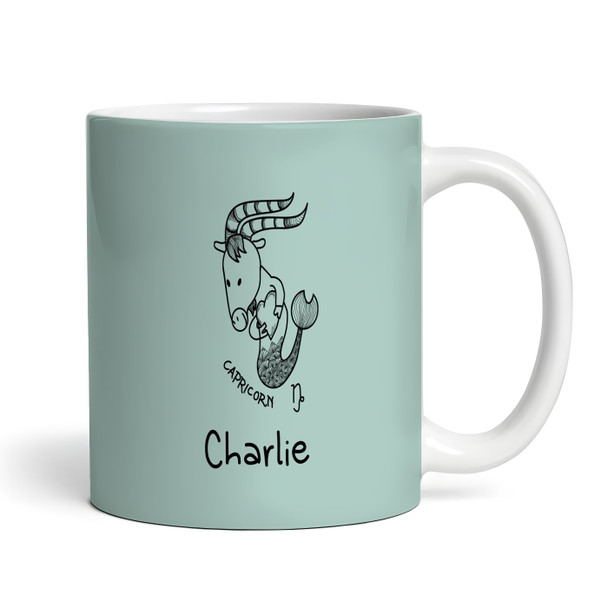 Capricorn Funny Zodiac Sign Description Birthday Gift Green Personalised Mug