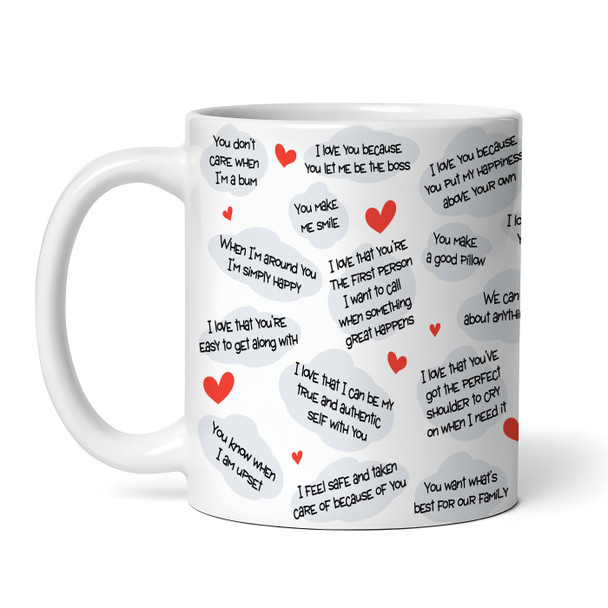 Gift For Boyfriend Reasons Why I Love You Bears Valentine's Day Personalised Mug