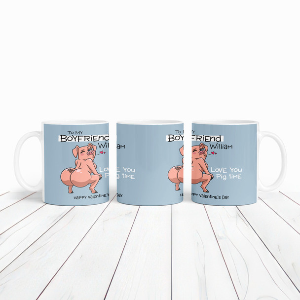 Funny Boyfriend Gift Love You Pig Time Valentine's Day Gift Personalised Mug