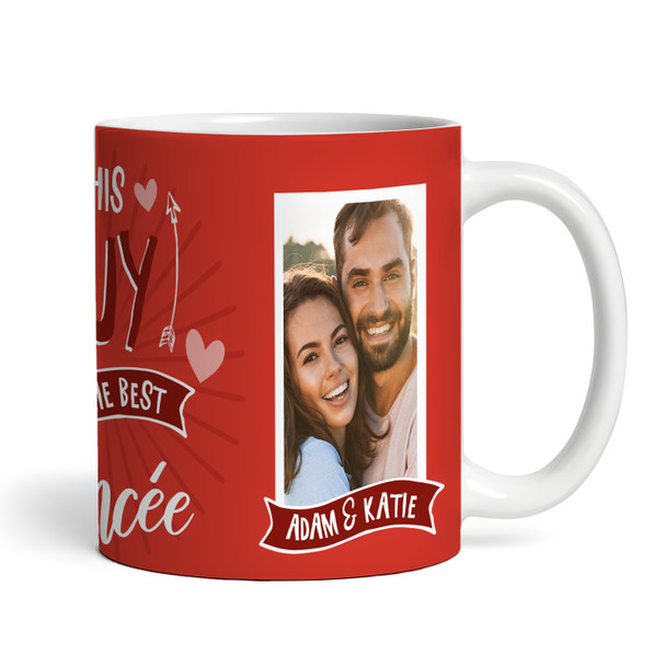 Red Photo Gift For Fiancé Best Fiancée Valentine's Day Gift Personalised Mug