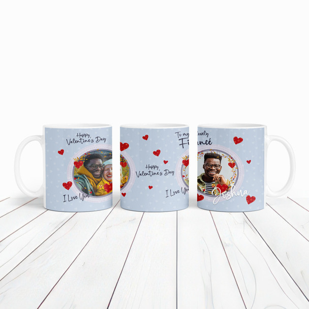 Gift For Fiancé Love Hearts Photo Valentine's Day Gift Personalised Mug