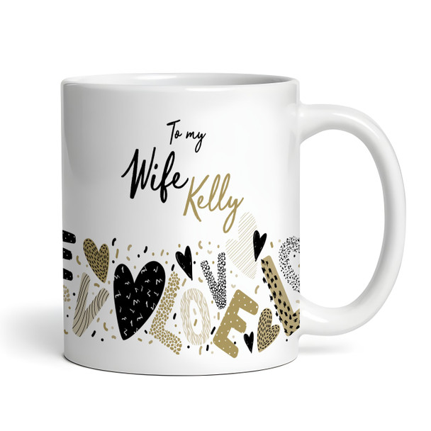 Love Gold And Black Romantic Gift Valentine's Day Gift Personalised Mug