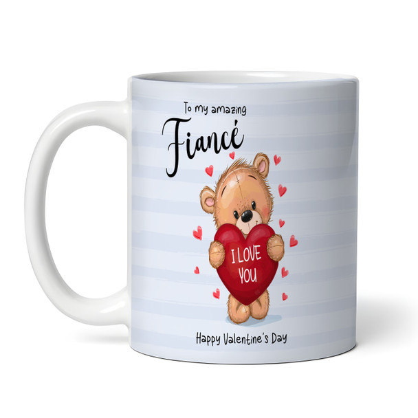 Gift For Fiancé Blue Teddy Bear Valentine's Day Gift Personalised Mug