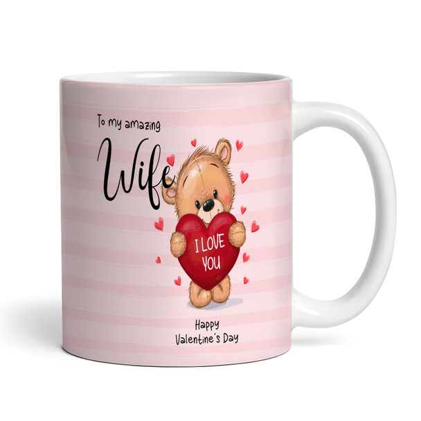 Wife Gift Pink Teddy Bear Heart Valentine's Day Gift Personalised Mug