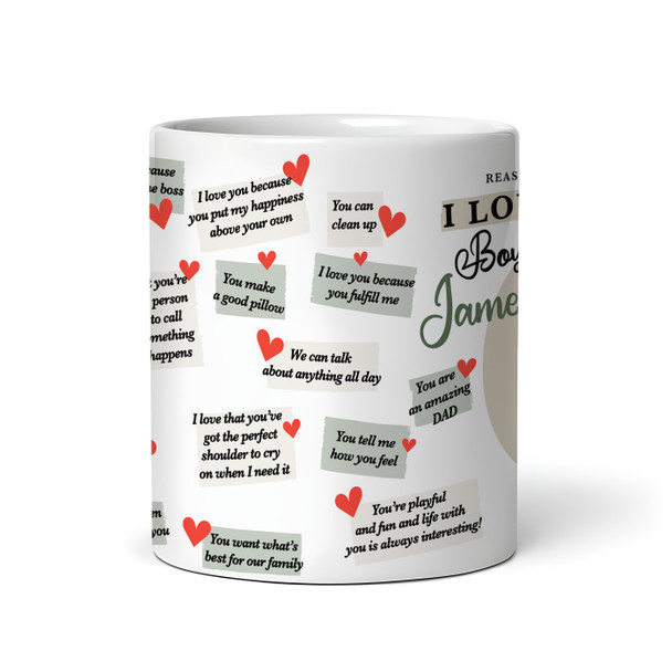 Boyfriend Gift Reasons Why I Love You Hipster Tiger Personalised Mug