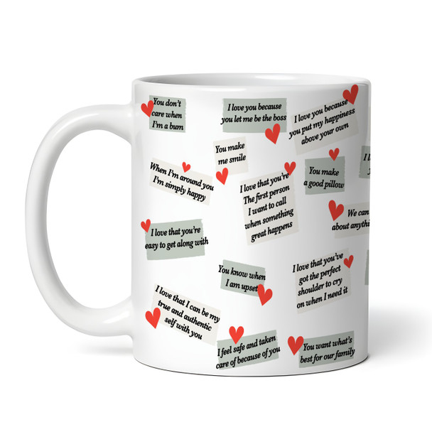 Boyfriend Gift Reasons Why I Love You Hipster Tiger Personalised Mug