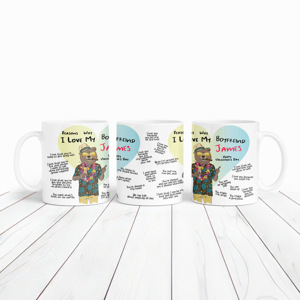 Gift For Boyfriend Reasons Why I Love You Hip Bear Personalised Mug