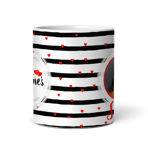 Valentine's Day Gift Photo Gift Stripes Hearts Personalised Mug