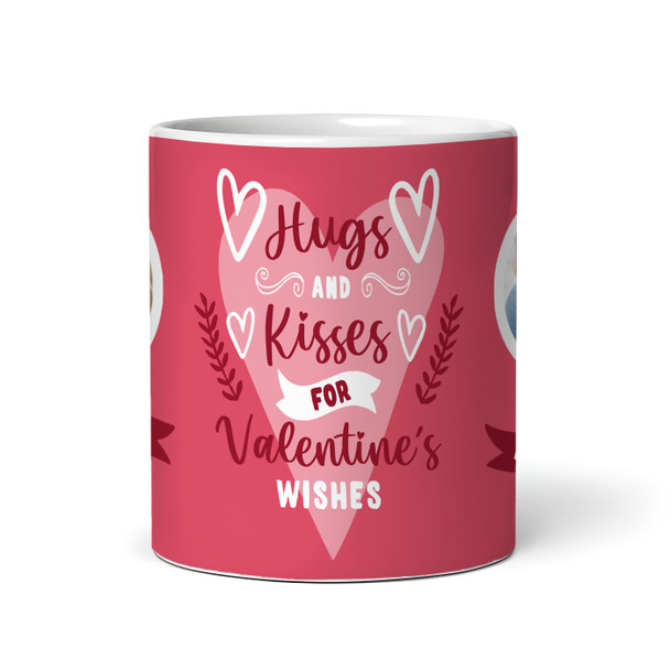 Hugs & Kisses Valentines Gift Photo Red Personalised Mug