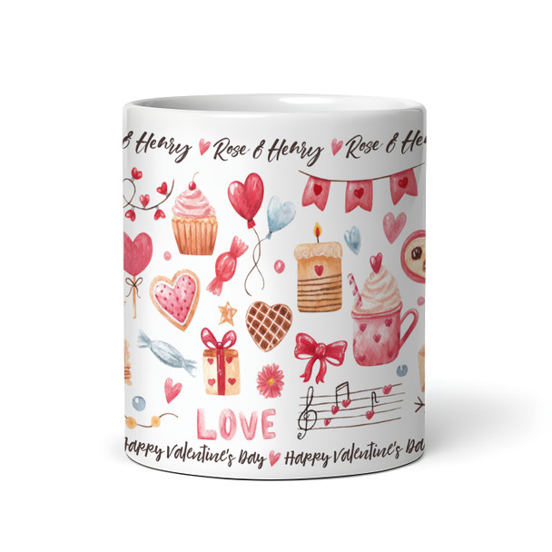 Watercolour Valentines Gift Elements Personalised Mug