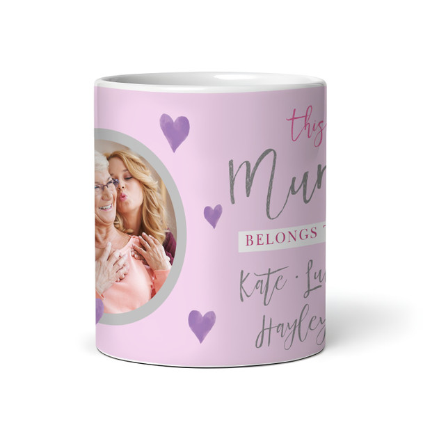 This Mum Belongs Birthday Mother's Day Gift Photo Purple Flower Personalised Mug