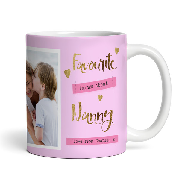 Favourite Things About Nanny Mother's Day Birthday Gift Photo Personalised Mug