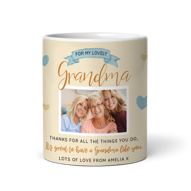 Grandma Birthday Gift Mother's Day Flower Photo Flower Yellow Personalised Mug