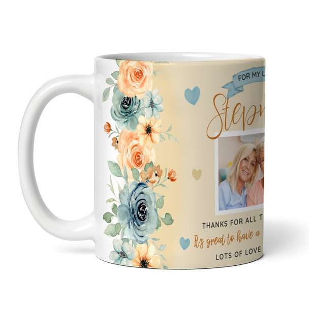 Stepmum Birthday Gift Mother's Day Flower Photo Flower Yellow Personalised Mug