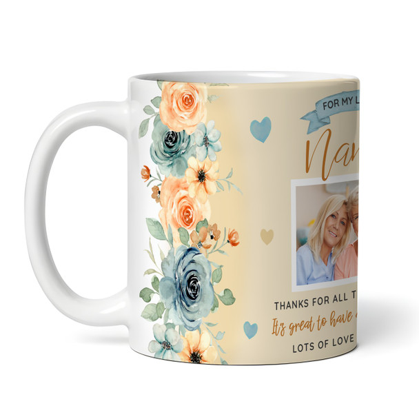 Nanny Birthday Gift Mother's Day Flower Photo Flower Yellow Personalised Mug