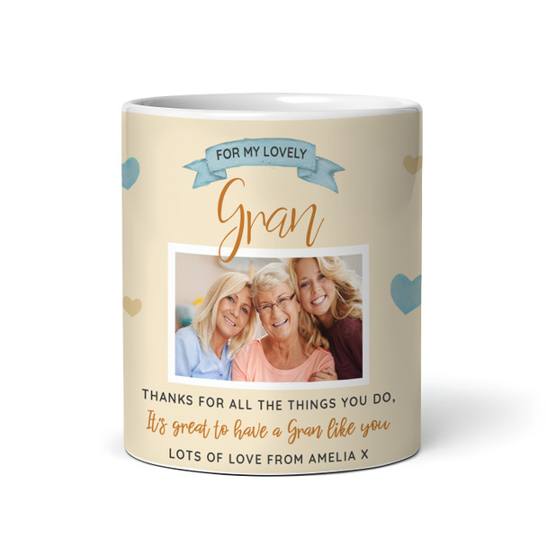 Gran Birthday Gift Mother's Day Flower Photo Flower Yellow Personalised Mug