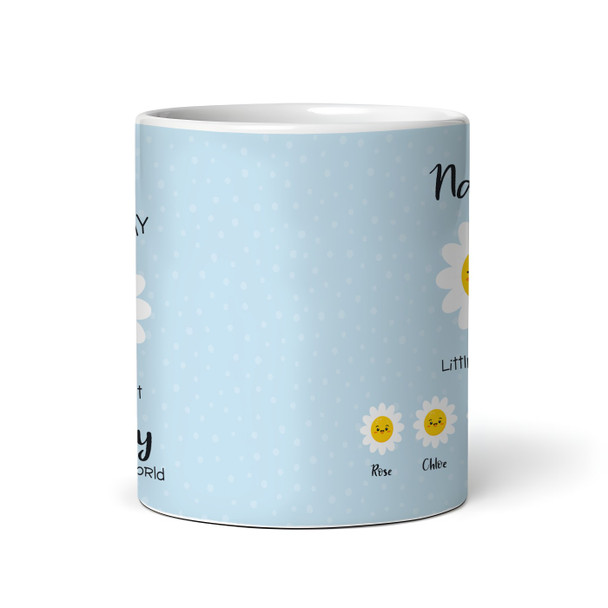 Birthday Gift Blue Background Nanny's Little Flowers Personalised Mug