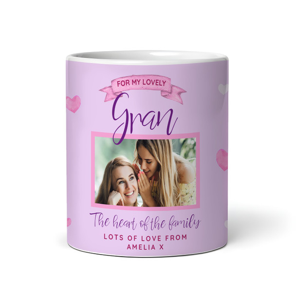 Gran Photo Heart Of The Family Birthday Mother's Day Gift Personalised Mug