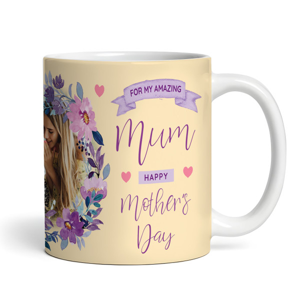 Mum Mother's Day Gift Photo Yellow Flower Thank You Personalised Mug