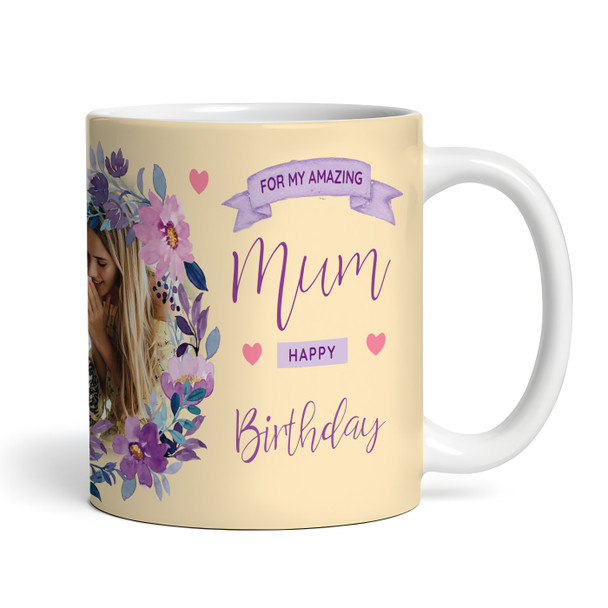 Mum Birthday Gift Photo Yellow Flower Thank You Personalised Mug