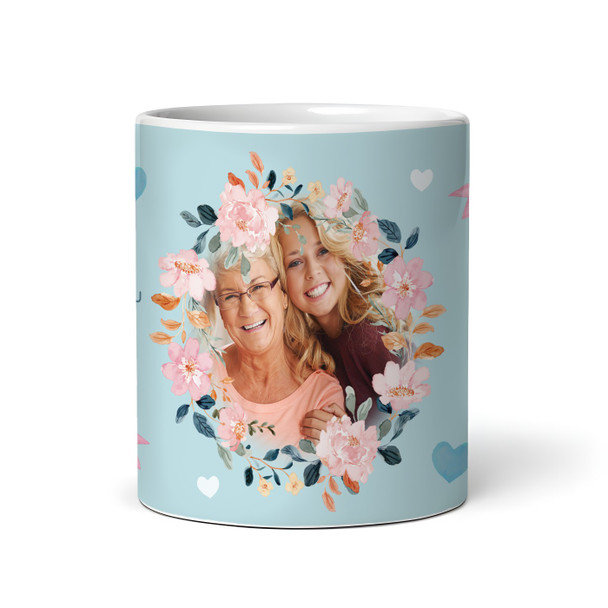 Gran Mother's Day Gift Photo Blue Flower Thank You Personalised Mug