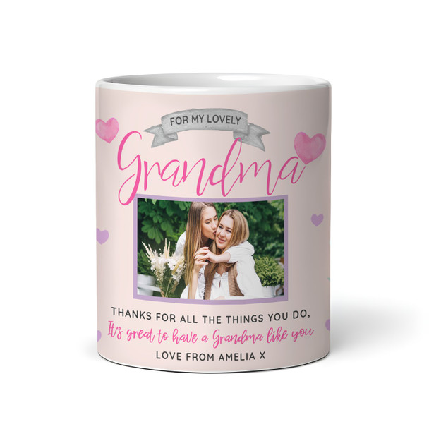 Grandma Thank You Photo Mother's Day Birthday Gift Personalised Mug