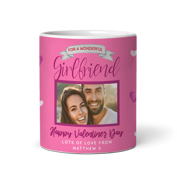 Girlfriend Pink Heart Photo Valentine's Day Gift Personalised Mug