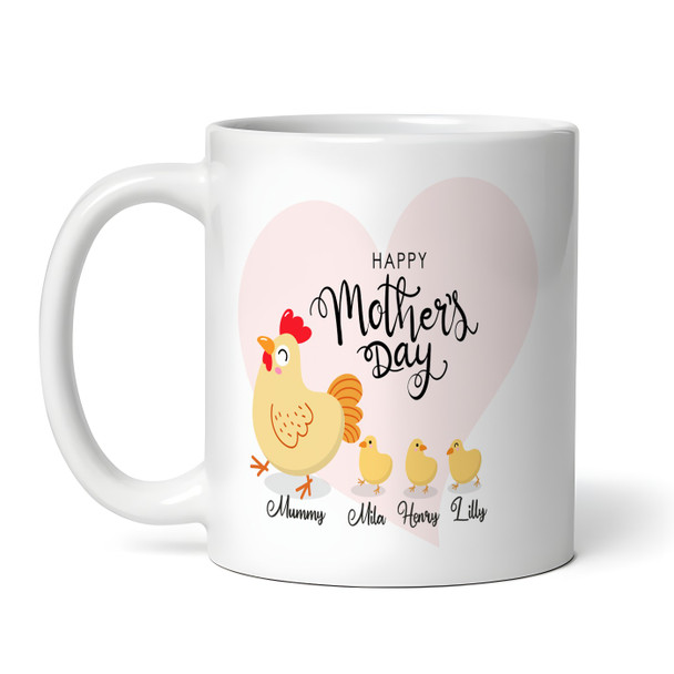Chicken Mummy With Children Mother's Day Gift Personalised Mug