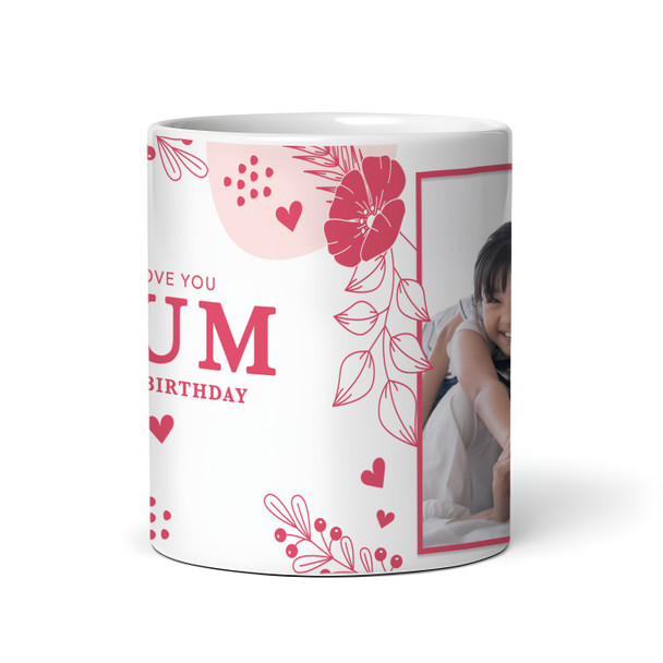 Pink Floral Photo Birthday Gift For Mum Personalised Mug