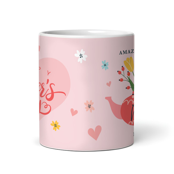 Nanny Mother's Day Gift Red Floral Teapot Personalised Mug