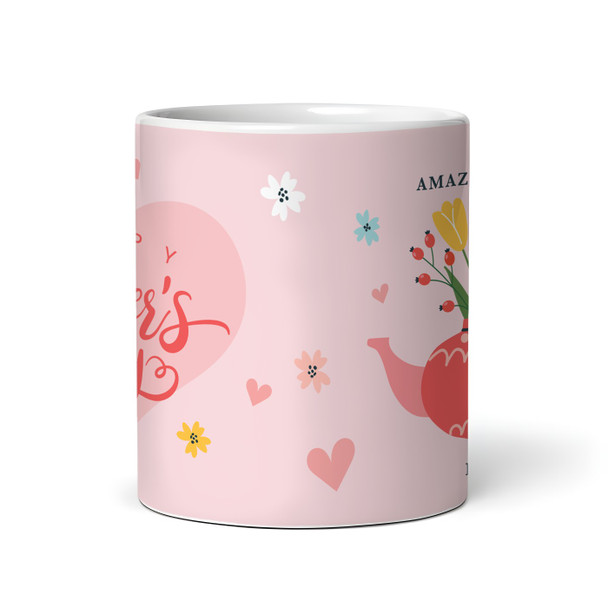 Gran Mother's Day Gift Red Floral Teapot Personalised Mug