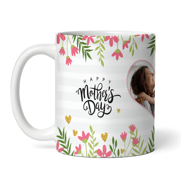 Heart Floral Mum Mother's Day Gift Photo Personalised Mug