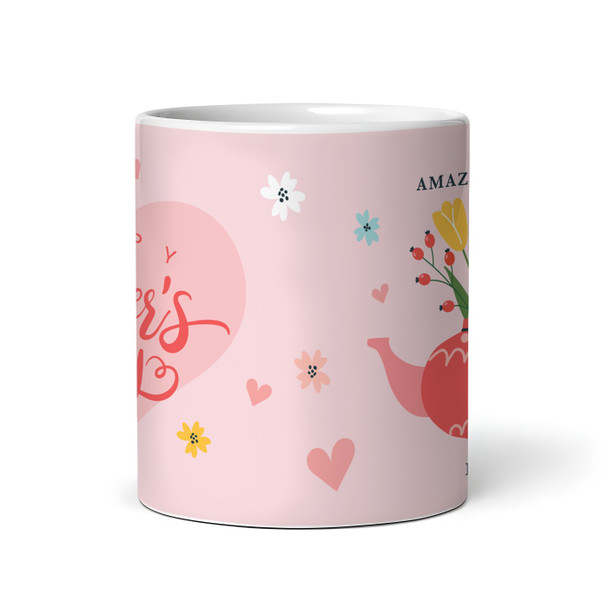 Mum Mother's Day Gift Red Floral Teapot Personalised Mug