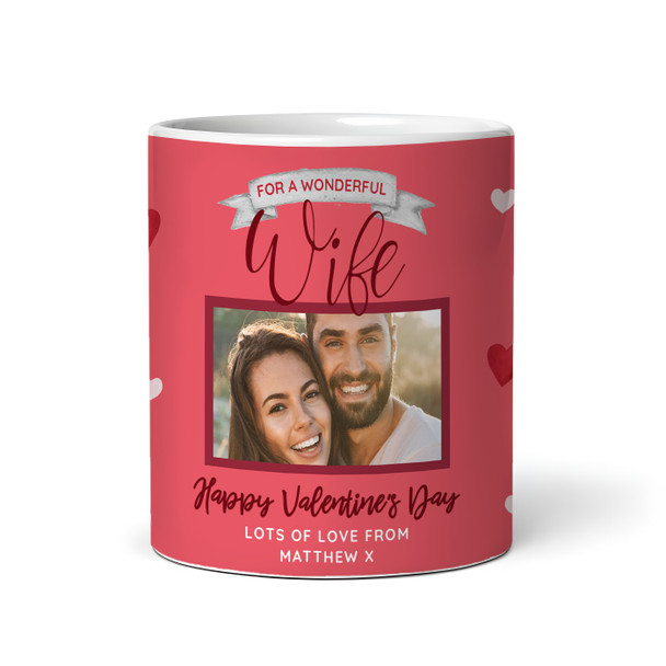 Wife Red Heart Photo Valentine's Day Gift Personalised Mug