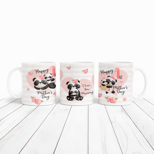 1st Mother's Day Gift Panda Mum and Baby Personalised Mug