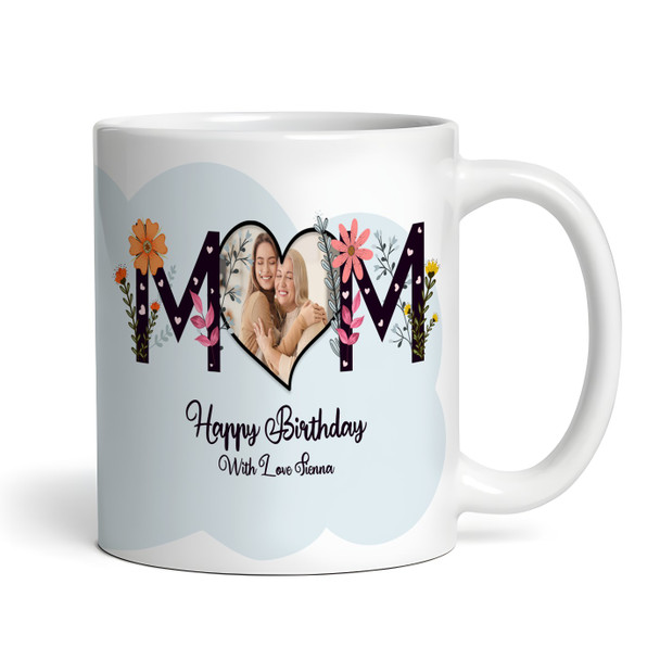 Mum Floral Photo Birthday Gift Personalised Mug