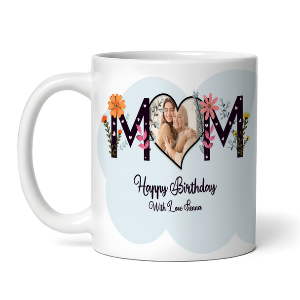 Mum Floral Photo Birthday Gift Personalised Mug