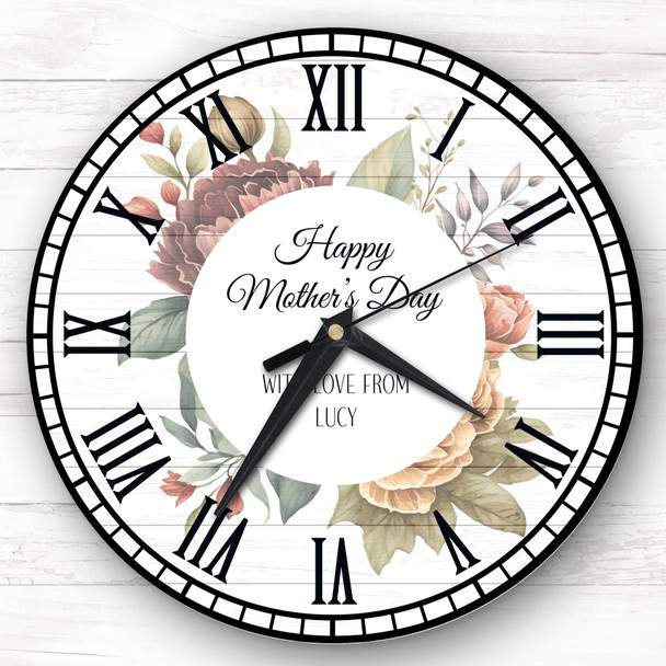 Watercolour Floral Mother's Day Gift Personalised Clock