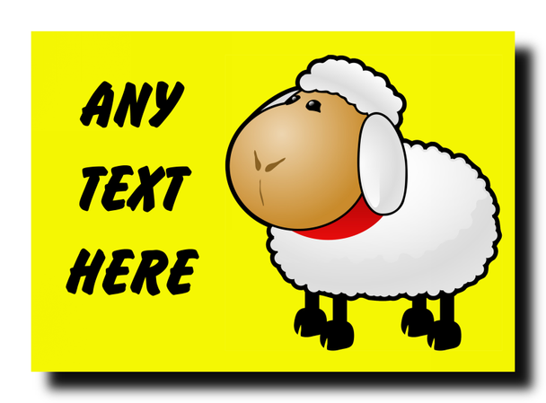 Cartoon Sheep Personalised Jumbo Magnet