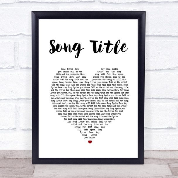 Willie Nelson White Heart Any Song Lyrics Custom Wall Art Music Lyrics Poster Print, Framed Print Or Canvas