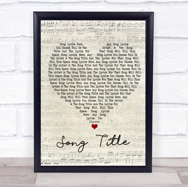 Wolfman ft Peter Doherty Script Heart Any Song Lyrics Custom Wall Art Music Lyrics Poster Print, Framed Print Or Canvas