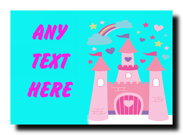 Pink Princess Castle Personalised Jumbo Magnet