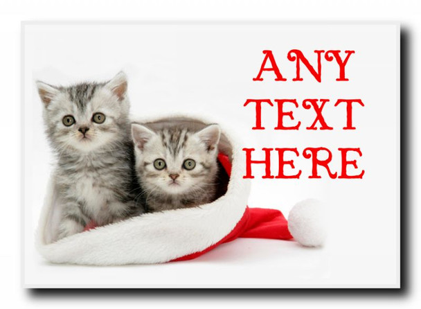 Lovely Kittens Christmas Personalised Jumbo Magnet