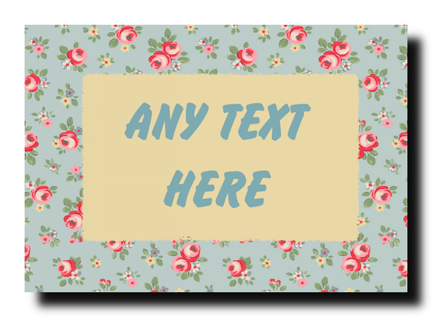 Floral Blue Pink Personalised Jumbo Magnet