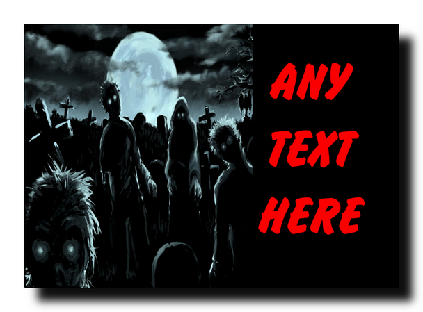 Scary Zombies Personalised Jumbo Magnet