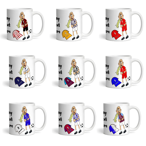 Any Team Vomiting On Any Team Funny Football Gift Team Rivalry Personalised Mug