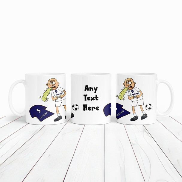 England Vomiting On Scotland Funny Football Gift Team Rivalry Personalised Mug