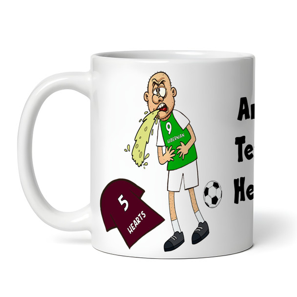 Hibernian Vomiting On Hearts Funny Football Gift Team Rivalry Personalised Mug