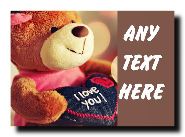 I Love You Teddy Personalised Jumbo Magnet